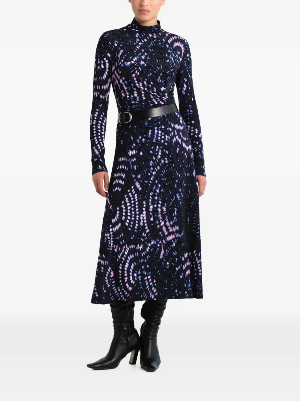 Cara Hera midi-jurk met gesmockt detail Blauw