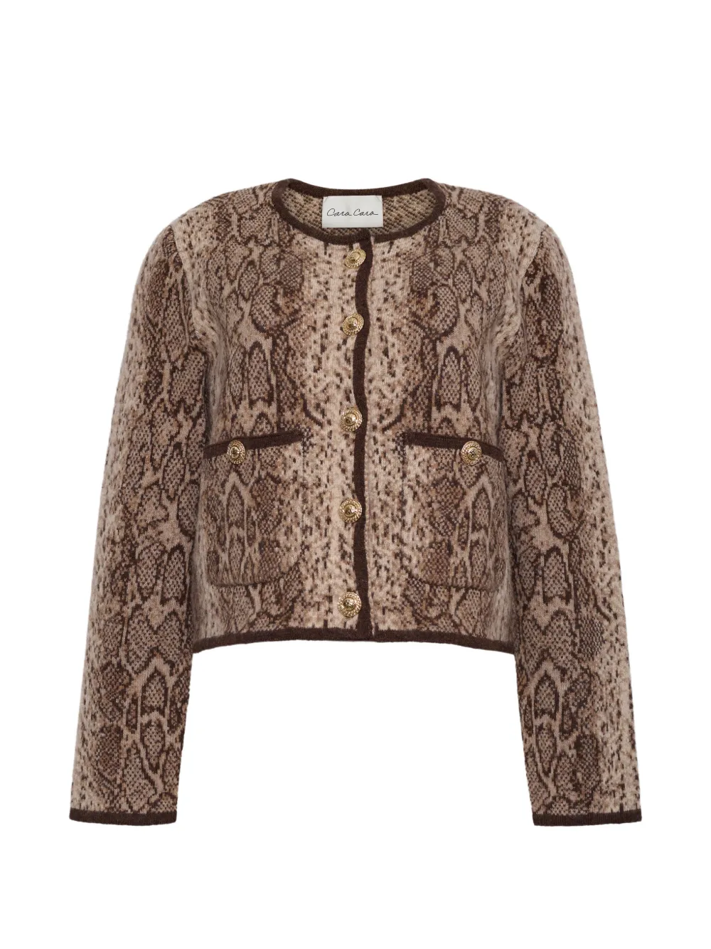 Cara Cara Bristol snakeskin-print cardigan - Braun