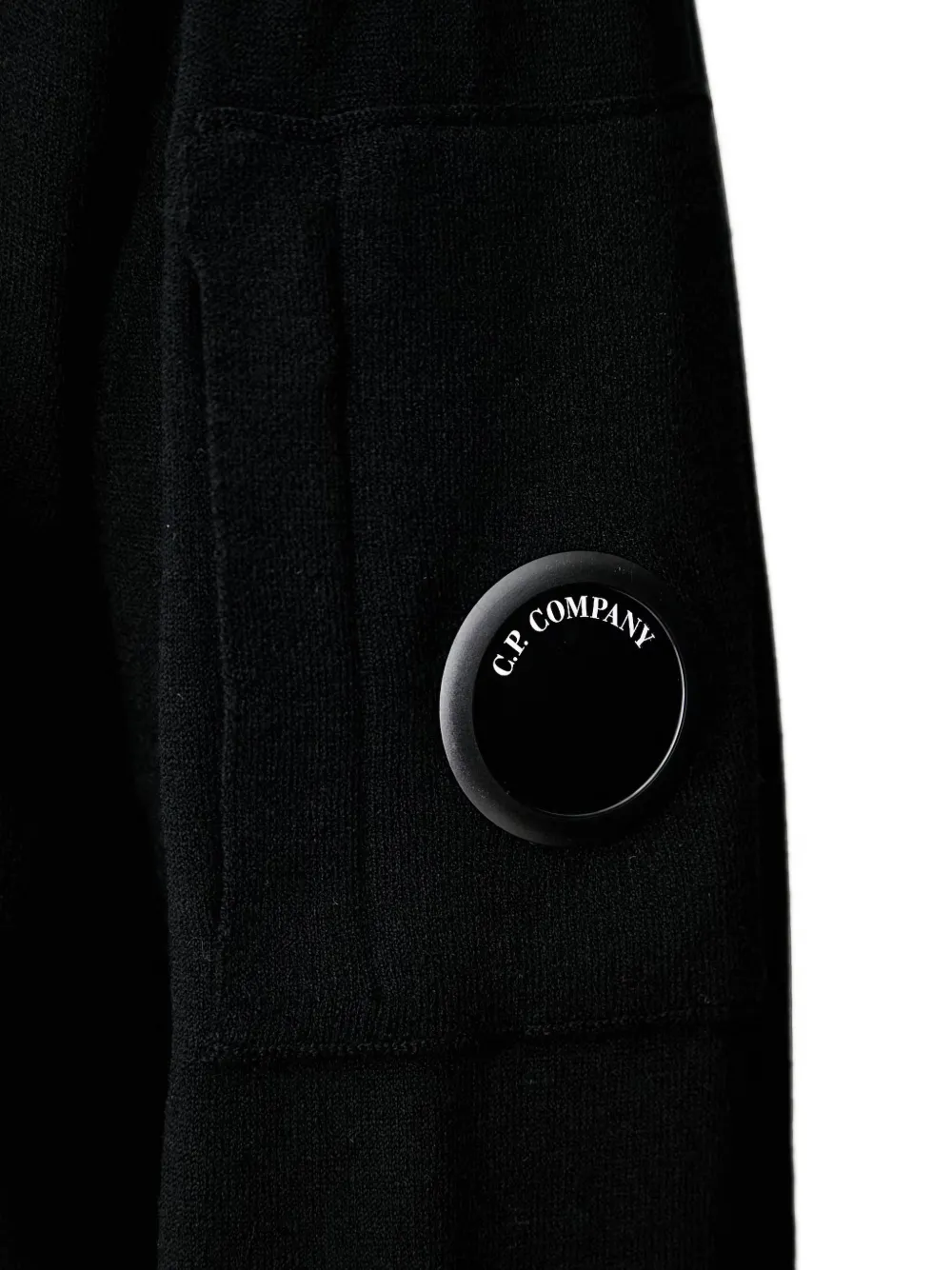 C.P. Company Trui met kwartrits en Lens-detail Zwart