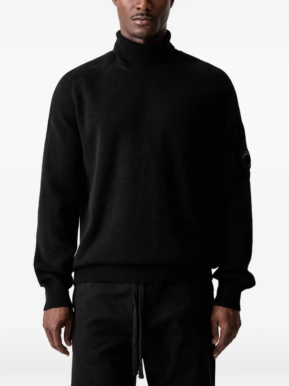 C.P. Company lambswool turtleneck Lens sweater - Nero
