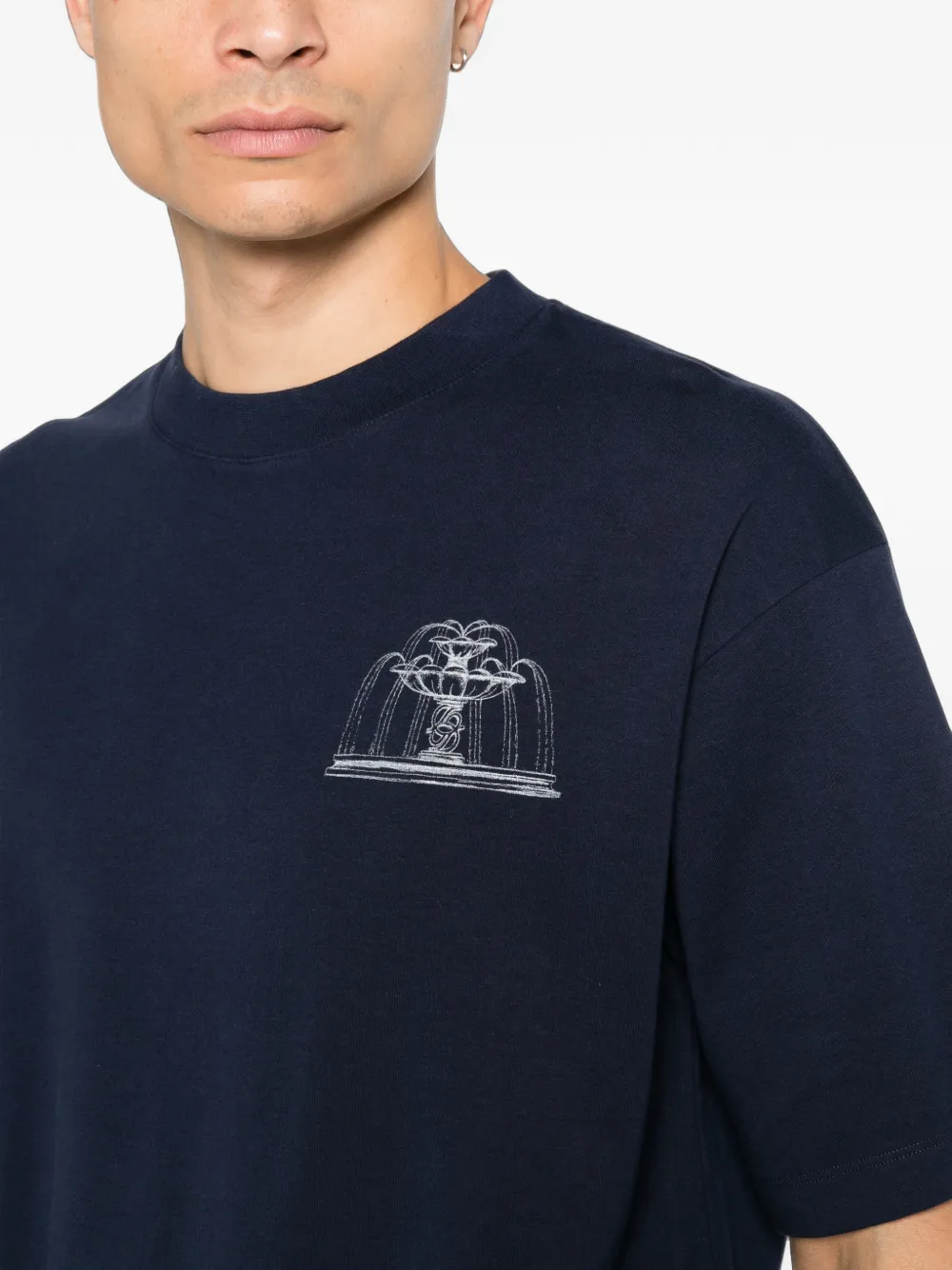 Drôle De Monsieur Fountain T-shirt Blauw