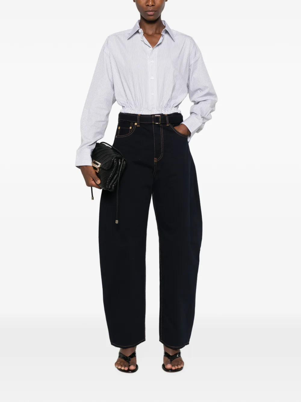 sacai Jeans met contrasterend stiksel Blauw