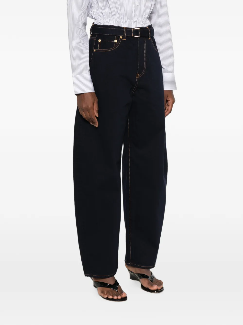 sacai Jeans met contrasterend stiksel Blauw
