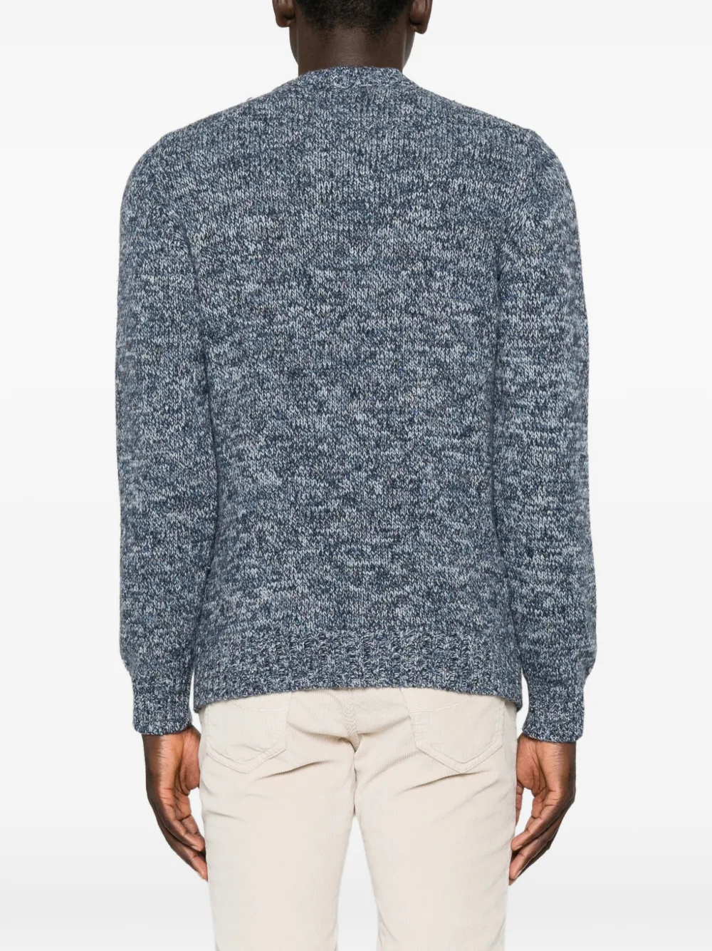 Tagliatore Salen mergelgebreide trui met ronde hals Blauw