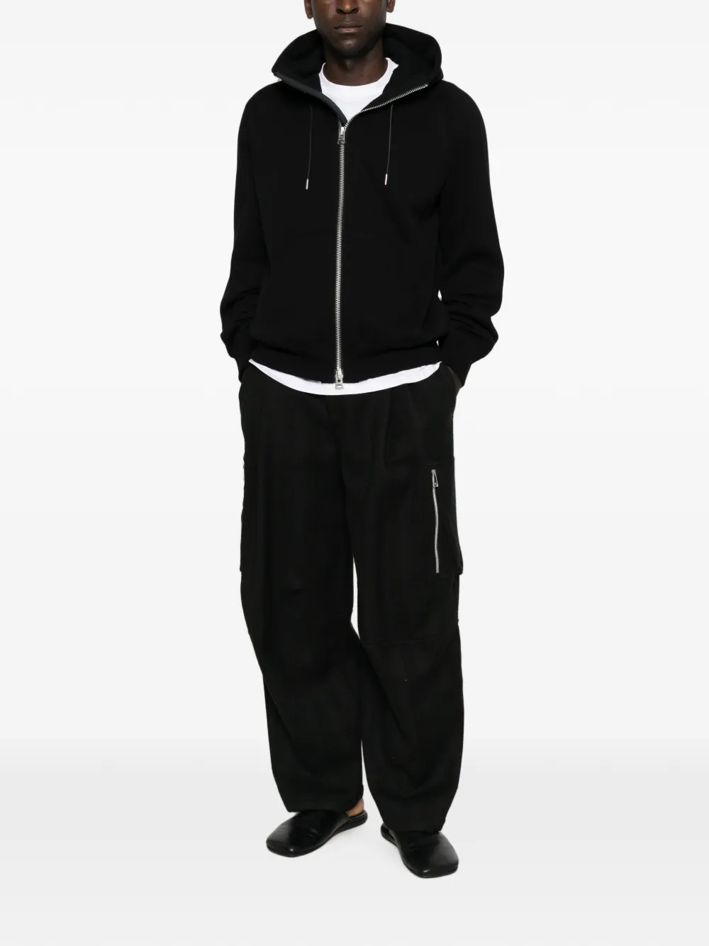 sacai Hoodie met trekkoord Zwart