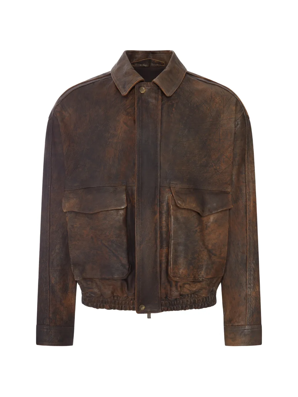 Salvatore Santoro distressed-effect leather jacket - Braun