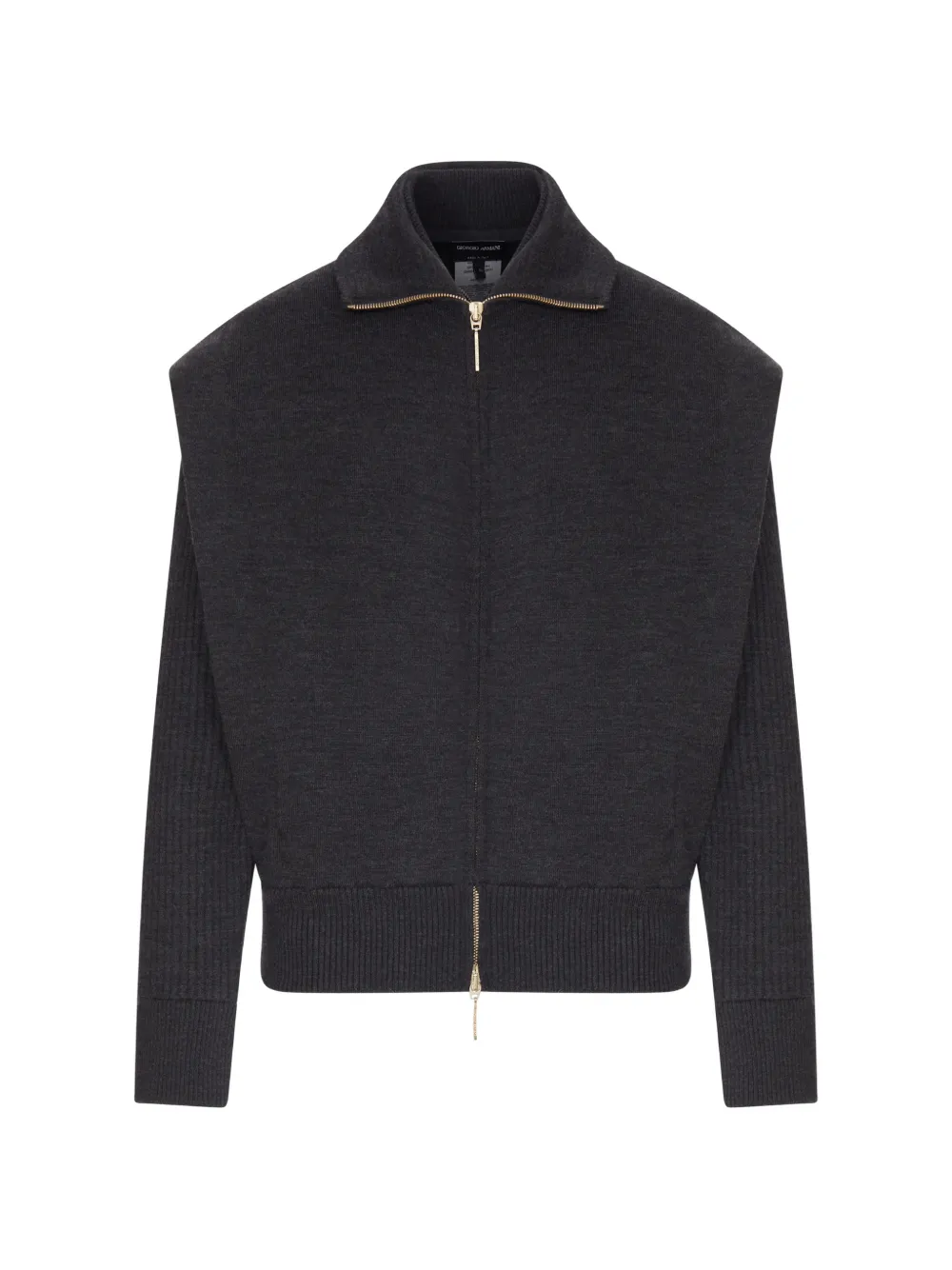 Giorgio Armani wool zip-up jacket - Grigio