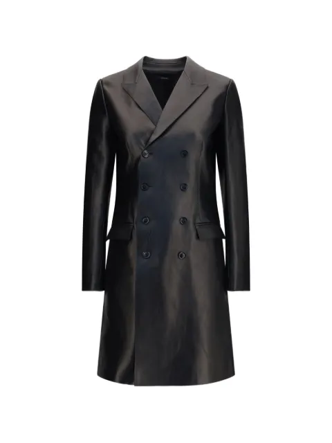 TOM FORD double-breasted calf leather coat