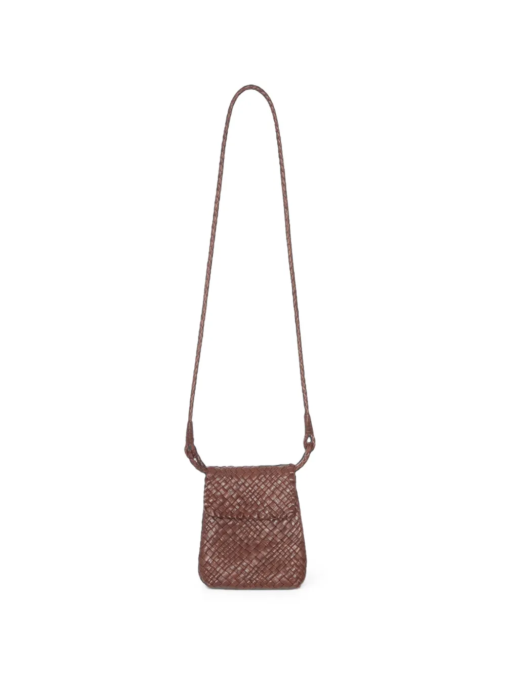 IBELIV Romance woven leather crossbody bag - Marrone