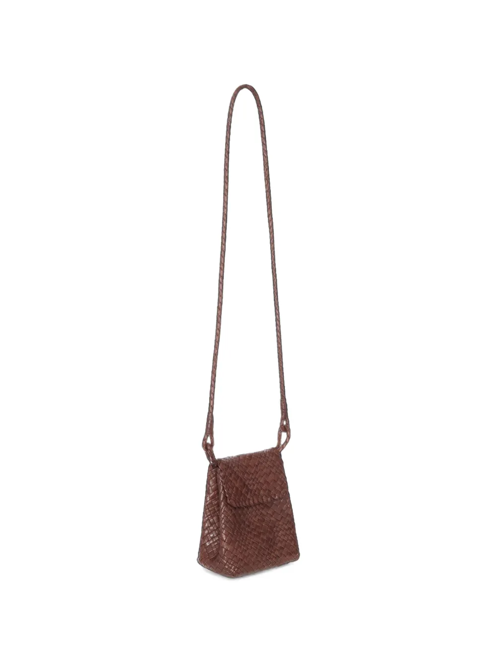 IBELIV Romance geweven leren crossbodytas Bruin