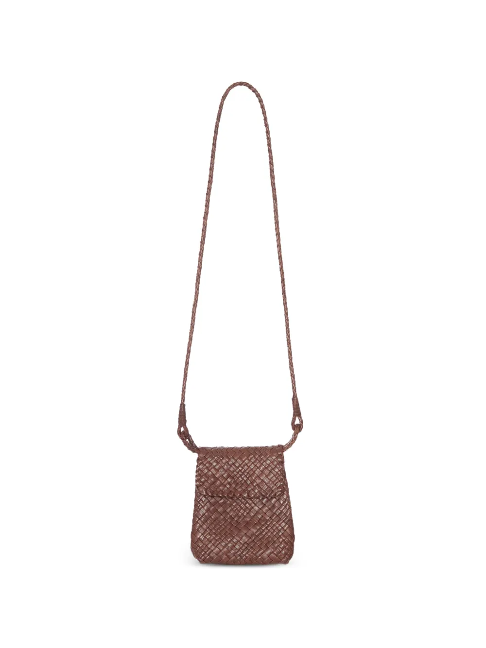 IBELIV Romance woven leather crossbody bag - Marrone