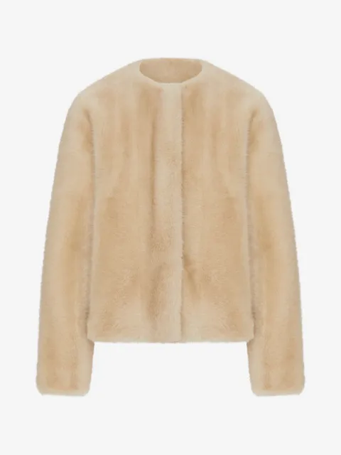MAXMARA 페이크 퍼 카라리스 코트