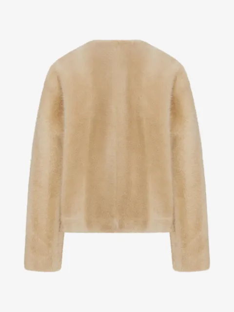 MAXMARA 페이크 퍼 카라리스 코트