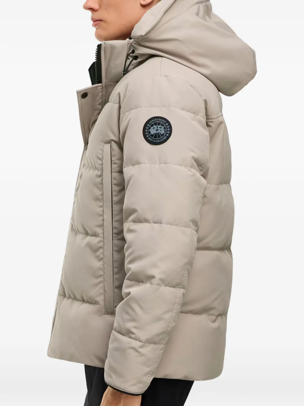 Canada Goose Wyndham quilted hooded down jacket Beige