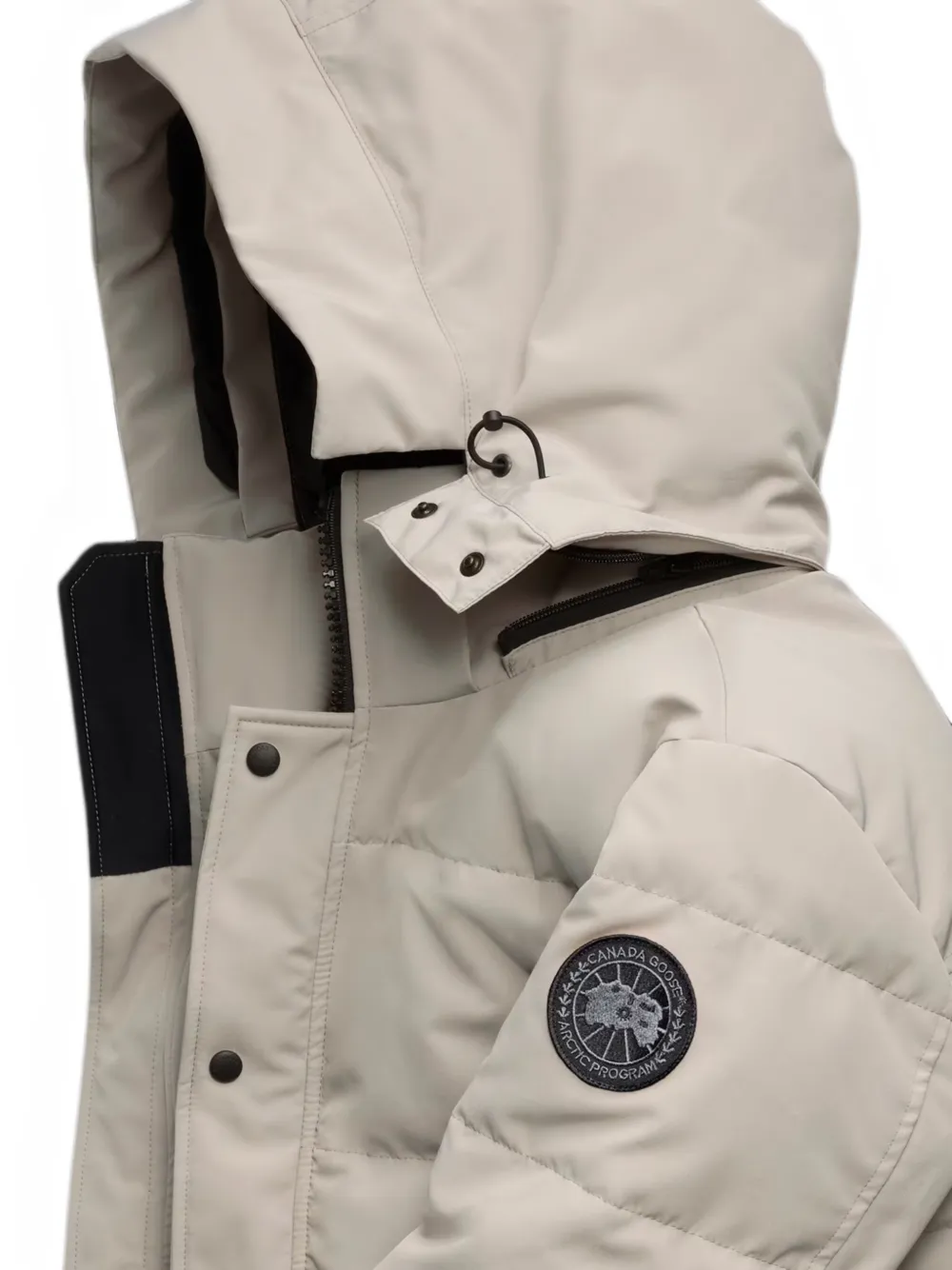 Canada Goose Wyndham quilted hooded down jacket Beige
