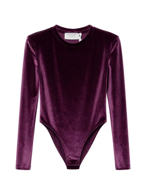 Miss Grant Kids velvet long-sleeve bodysuit