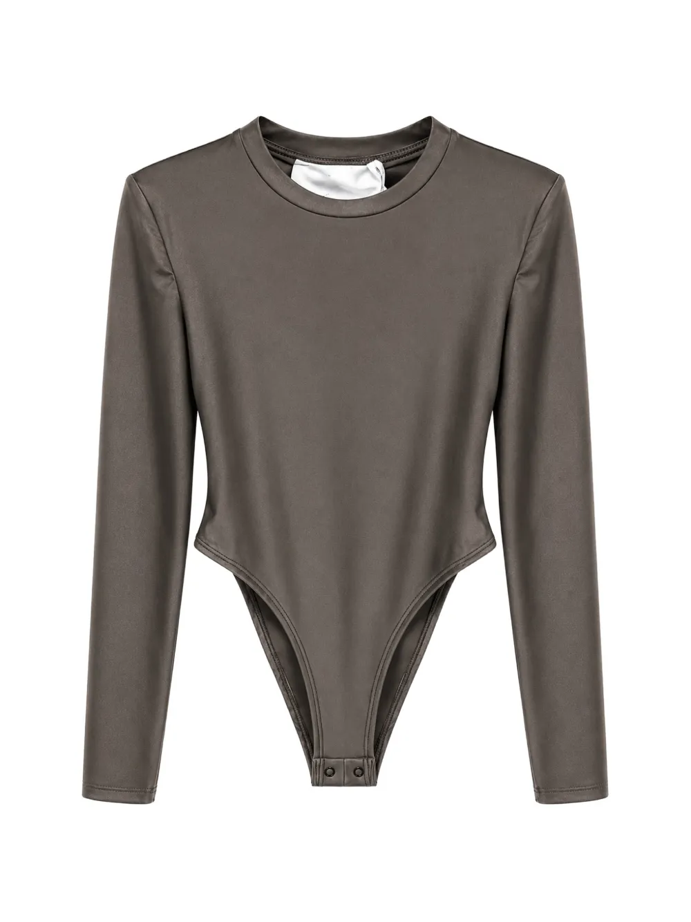 Miss Grant Kids satin-finish long-sleeve bodysuit - Marrone