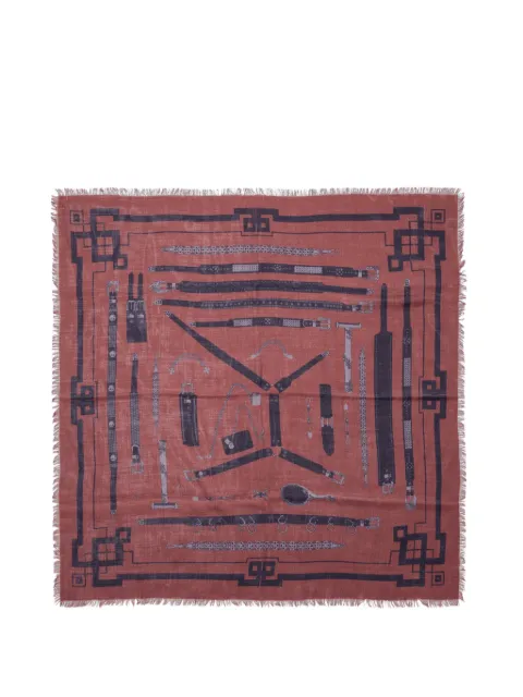 Enfants Riches Déprimés belt-print frayed scarf