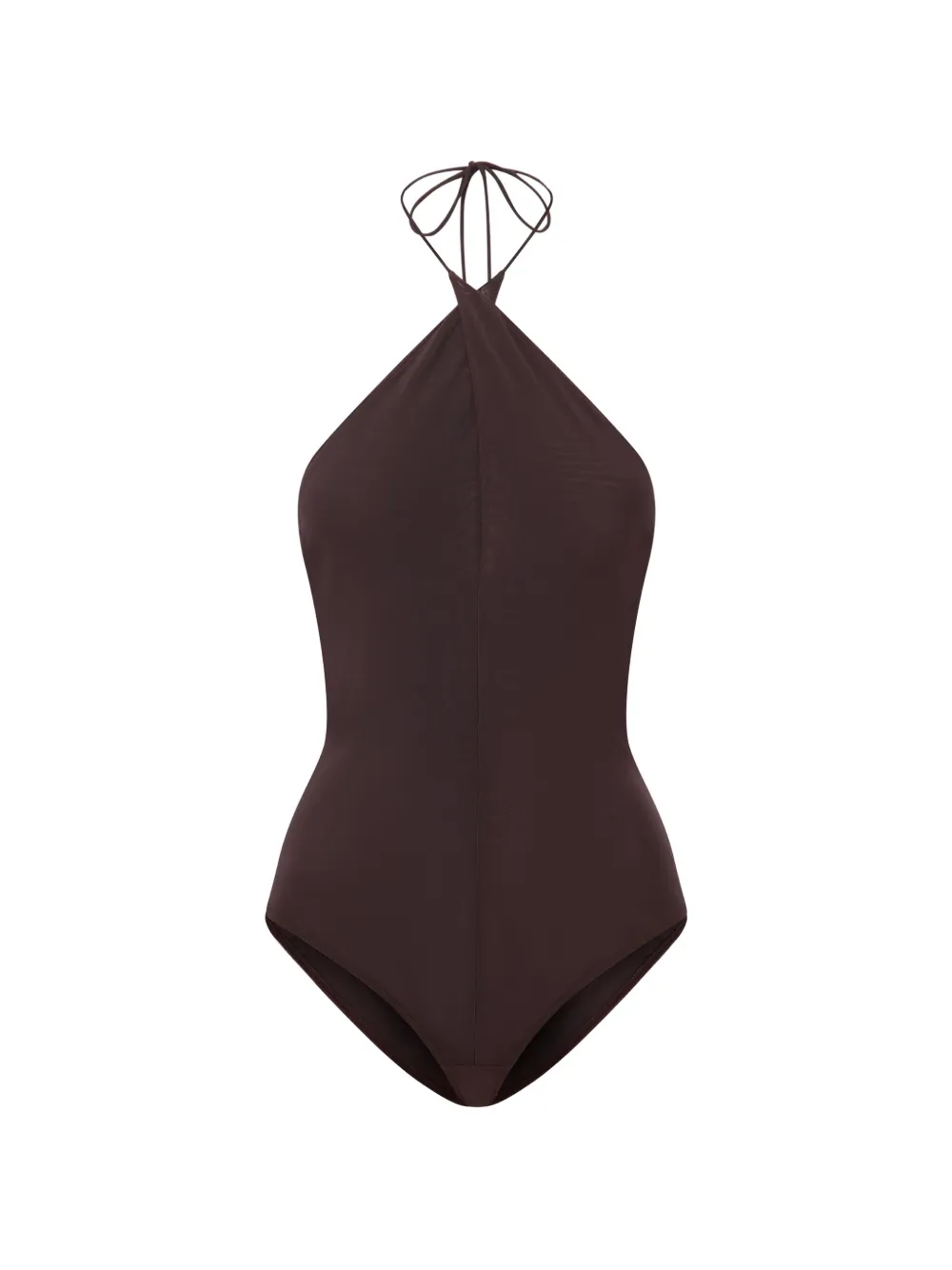 Alex Perry cross-tie halterneck bodysuit - Marrone