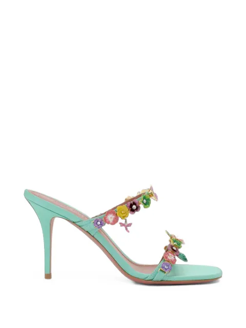 Amina Muaddi Vittoria flower-embellished sandals