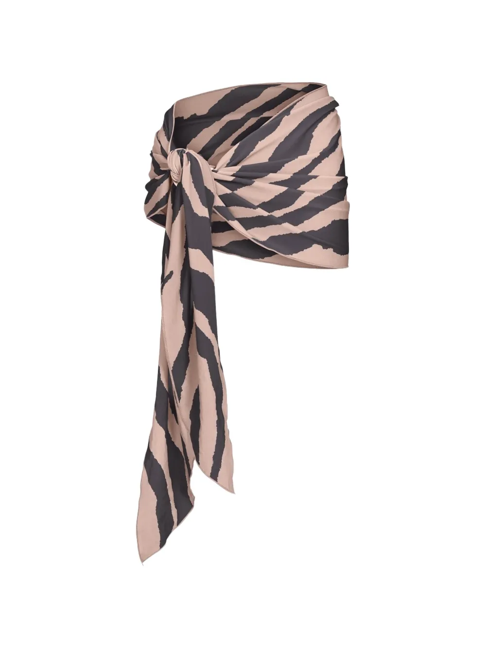 TROPIC OF C Souk zebra-print wrap mini skirt - Nude