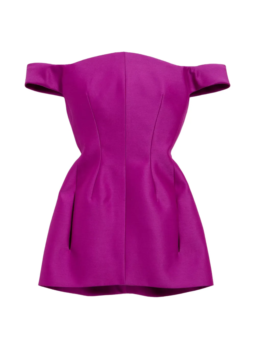 Balenciaga off-shoulder mini dress in purple