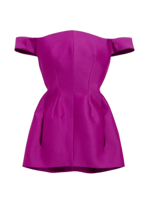 Balenciaga off-shoulder mini dress in purple