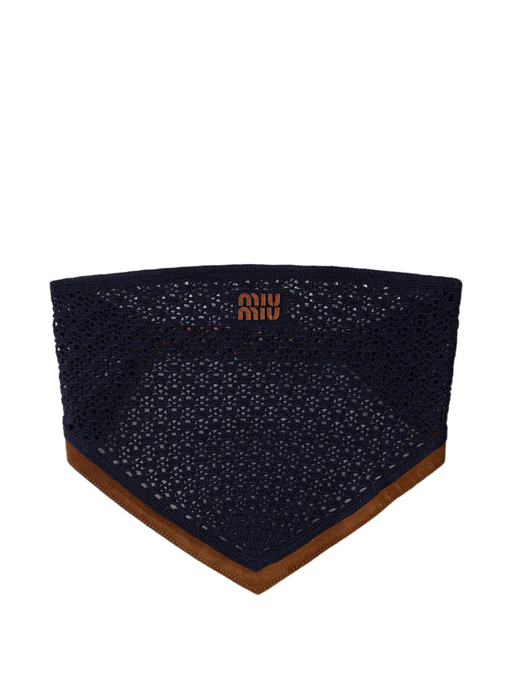 Miu Miu cotton and suede bandana top