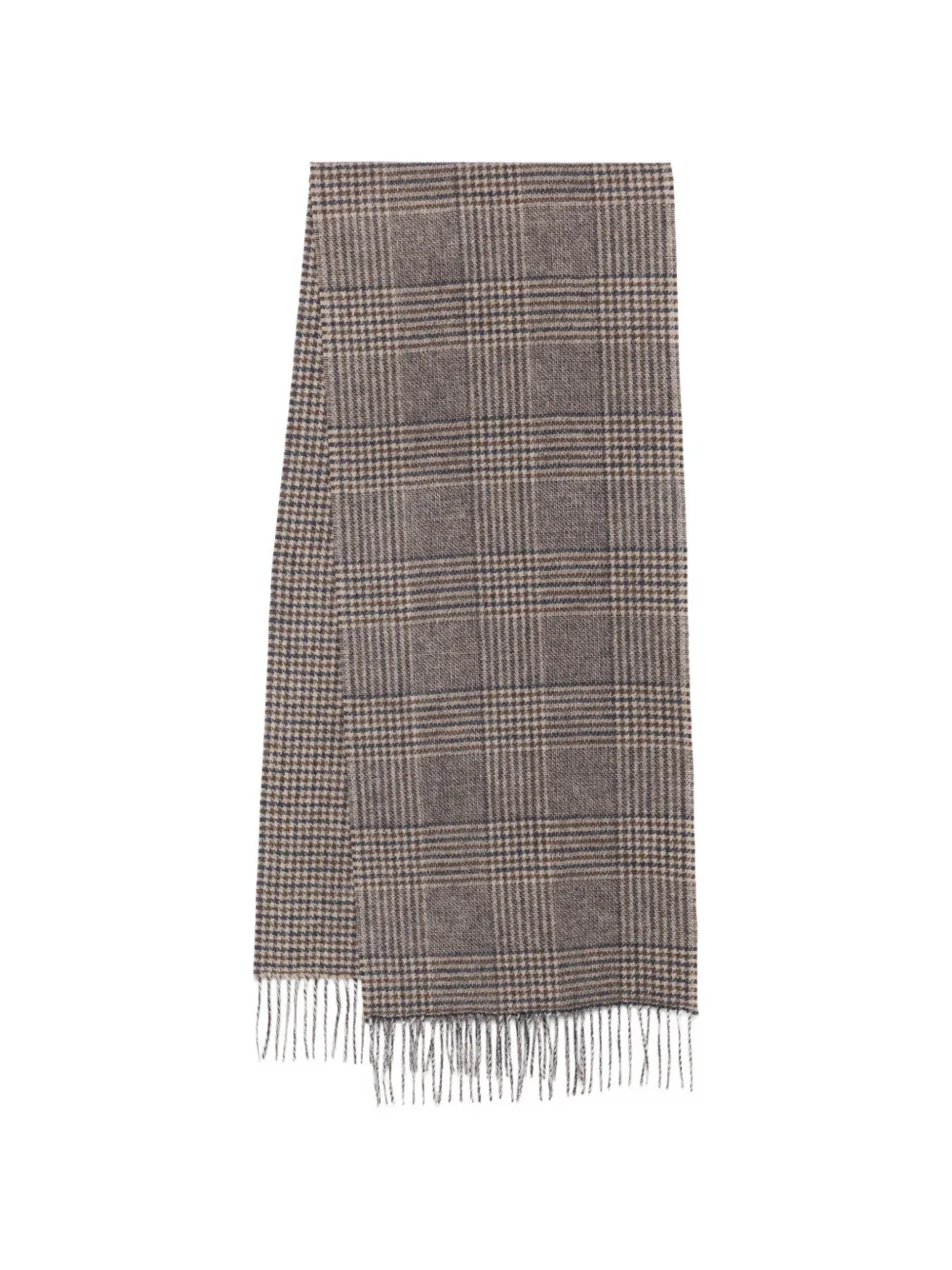 Barbour Prince of Wales check fringed scarf - Grigio