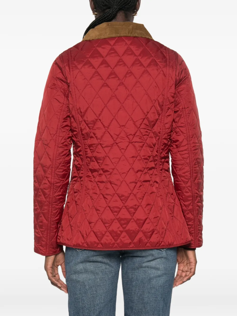 Barbour Annandale quilted corduroy-collar jacket Rood