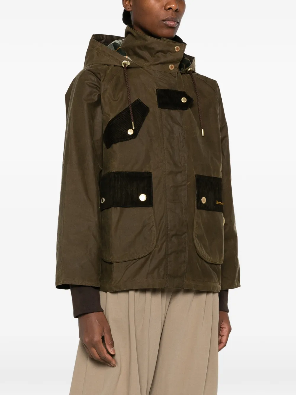 Barbour Willowmere Waxed jack Groen