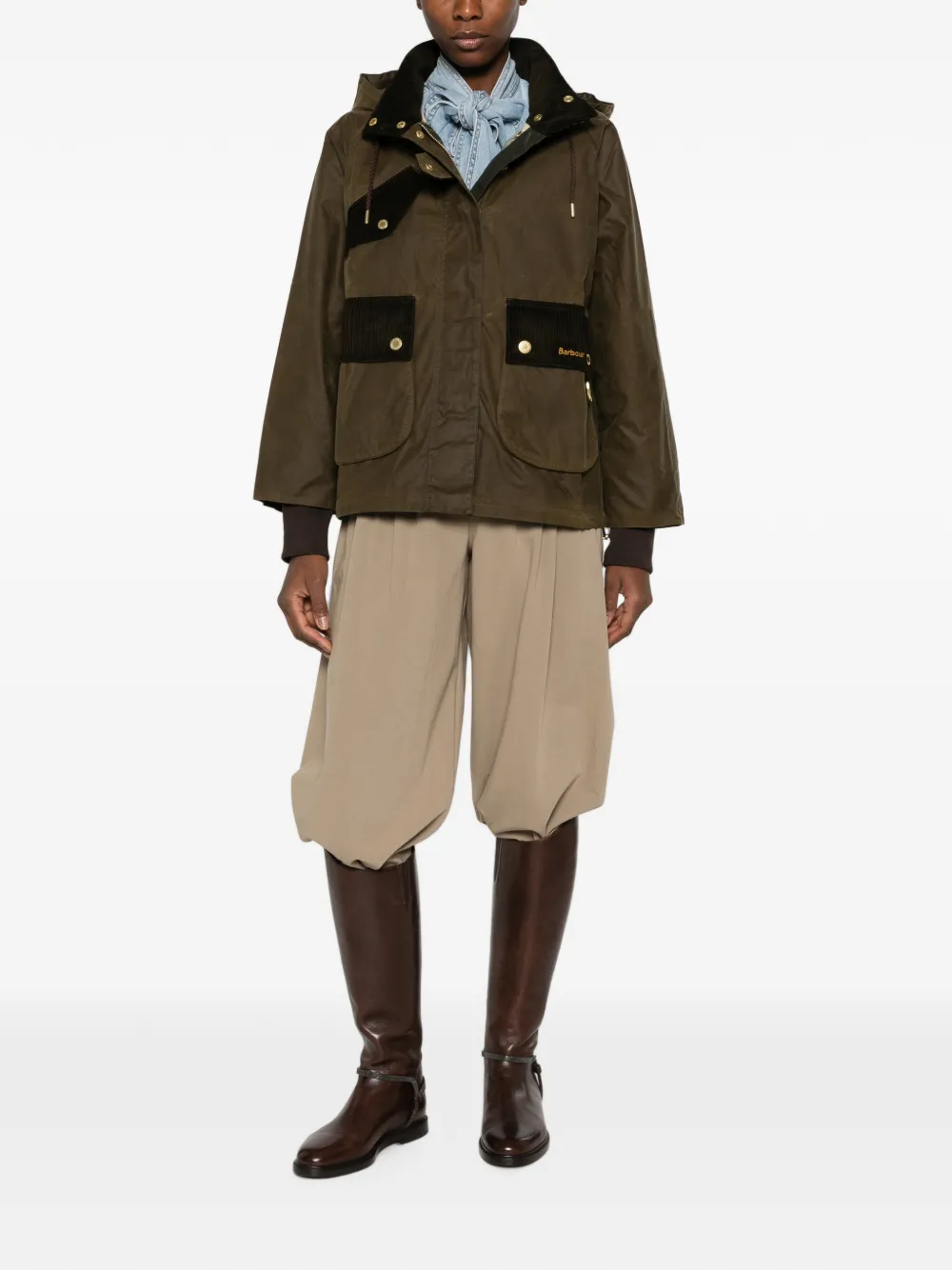 Barbour Willowmere Waxed jack Groen