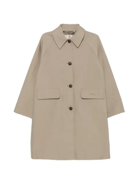 Barbour check-cuff embroidered-logo jacket