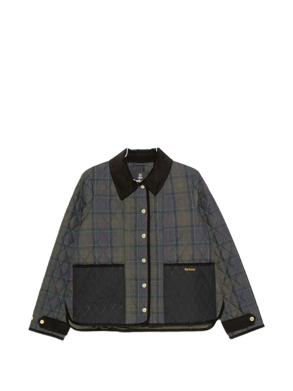 Barbour quilted tartan-print jacket - Grün