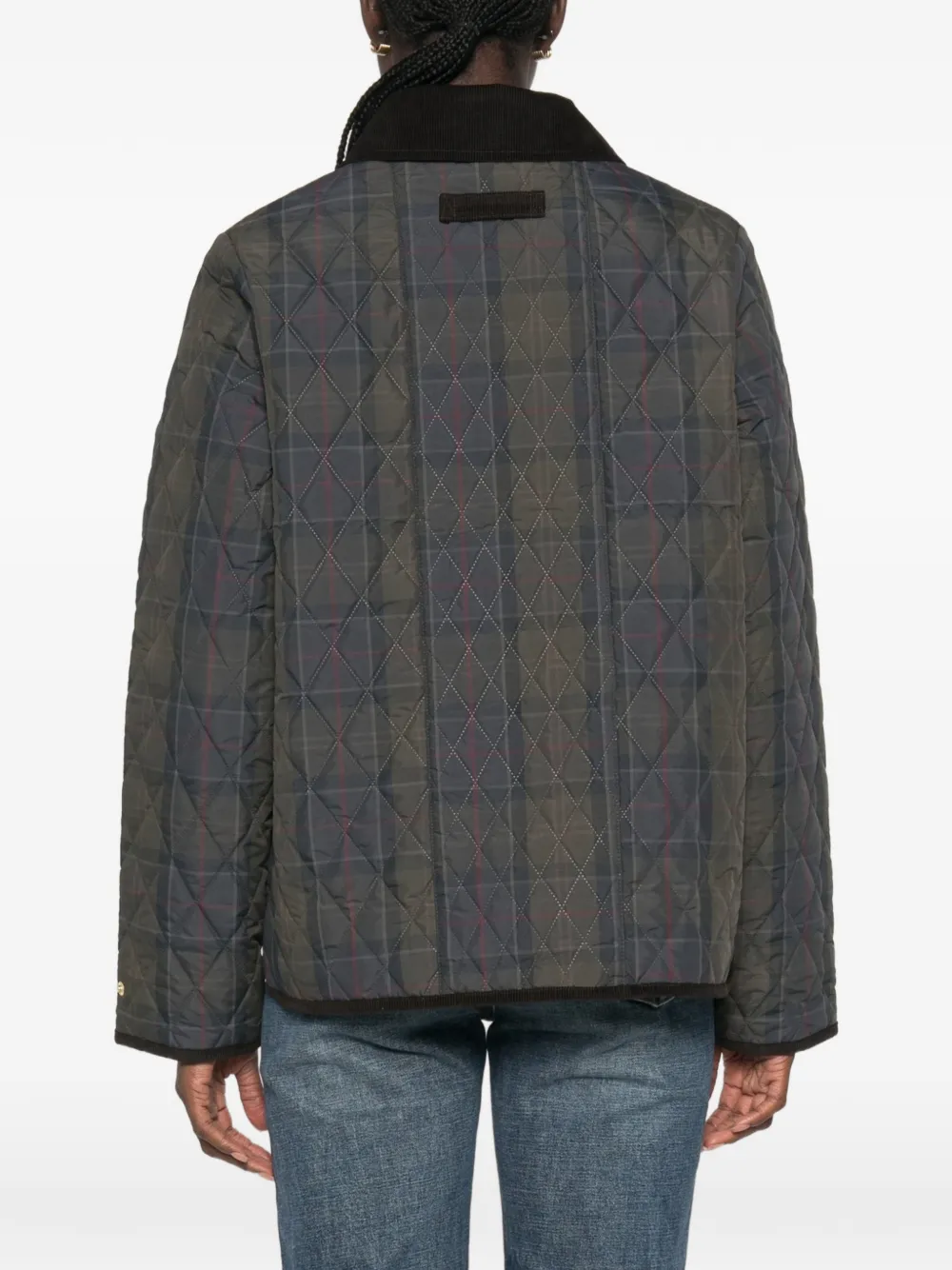 Barbour Ainsdale geruit gewatteerd jack Groen
