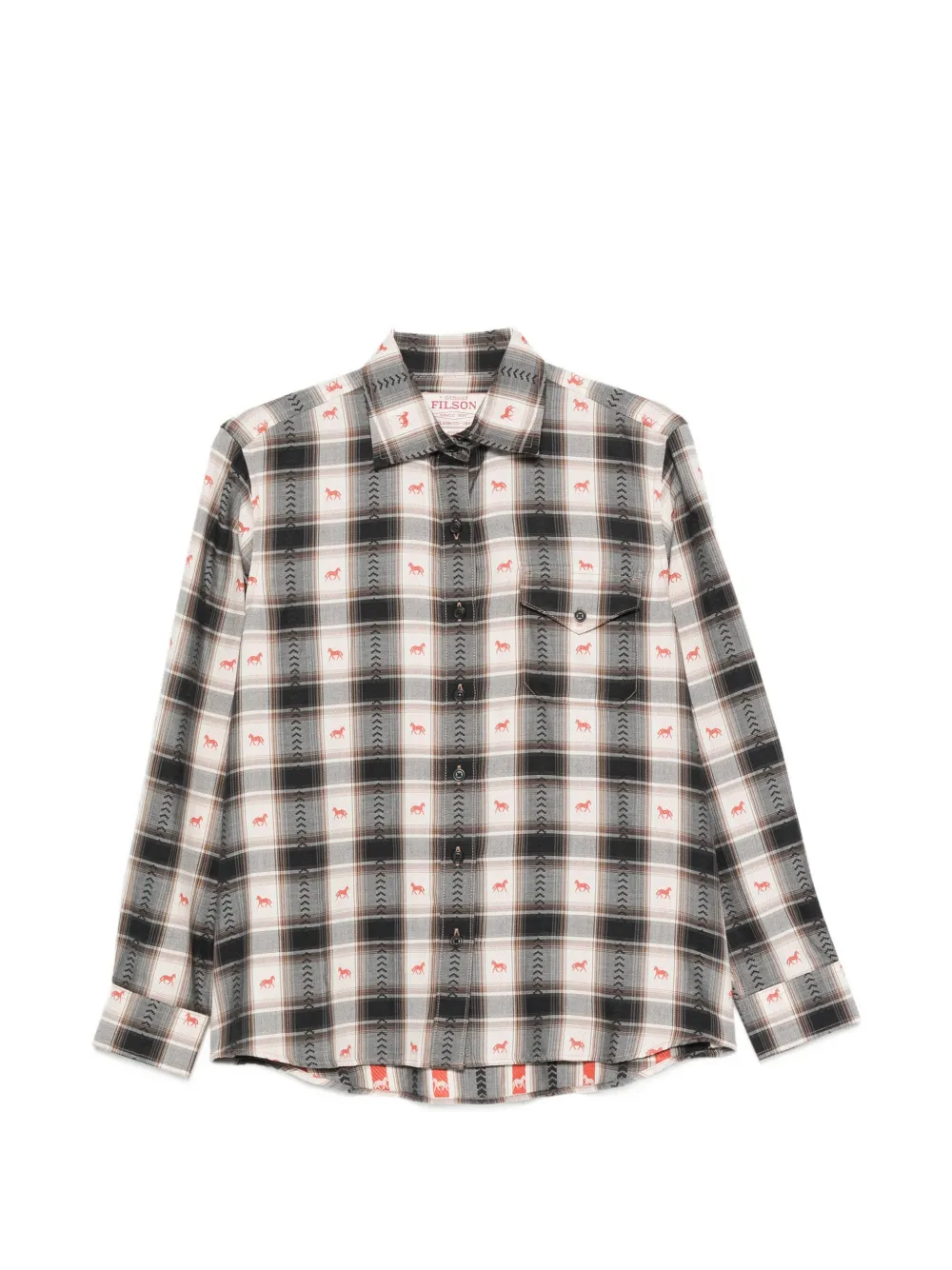 Filson check-print horse-motif shirt - Weiß