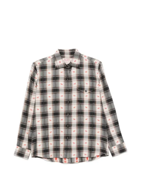 Filson check-print horse-motif shirt