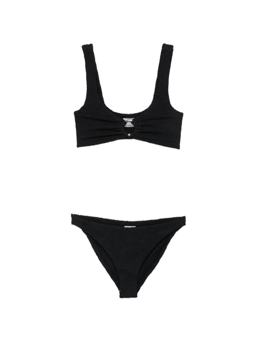 Hunza G Julia crinkle-effect ring-detail bikini - Nero