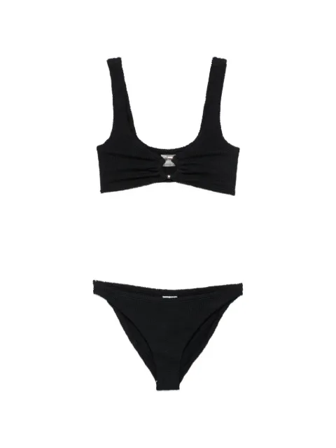 Hunza G bikini Julia con efecto arrugado y detalle de aro