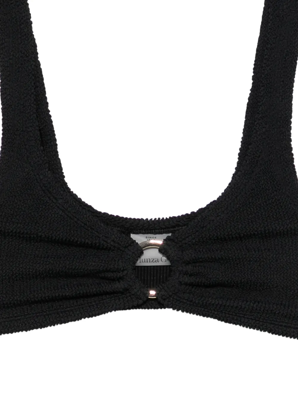 Hunza G Julia bikini met gekreukt effect en ringdetail Zwart
