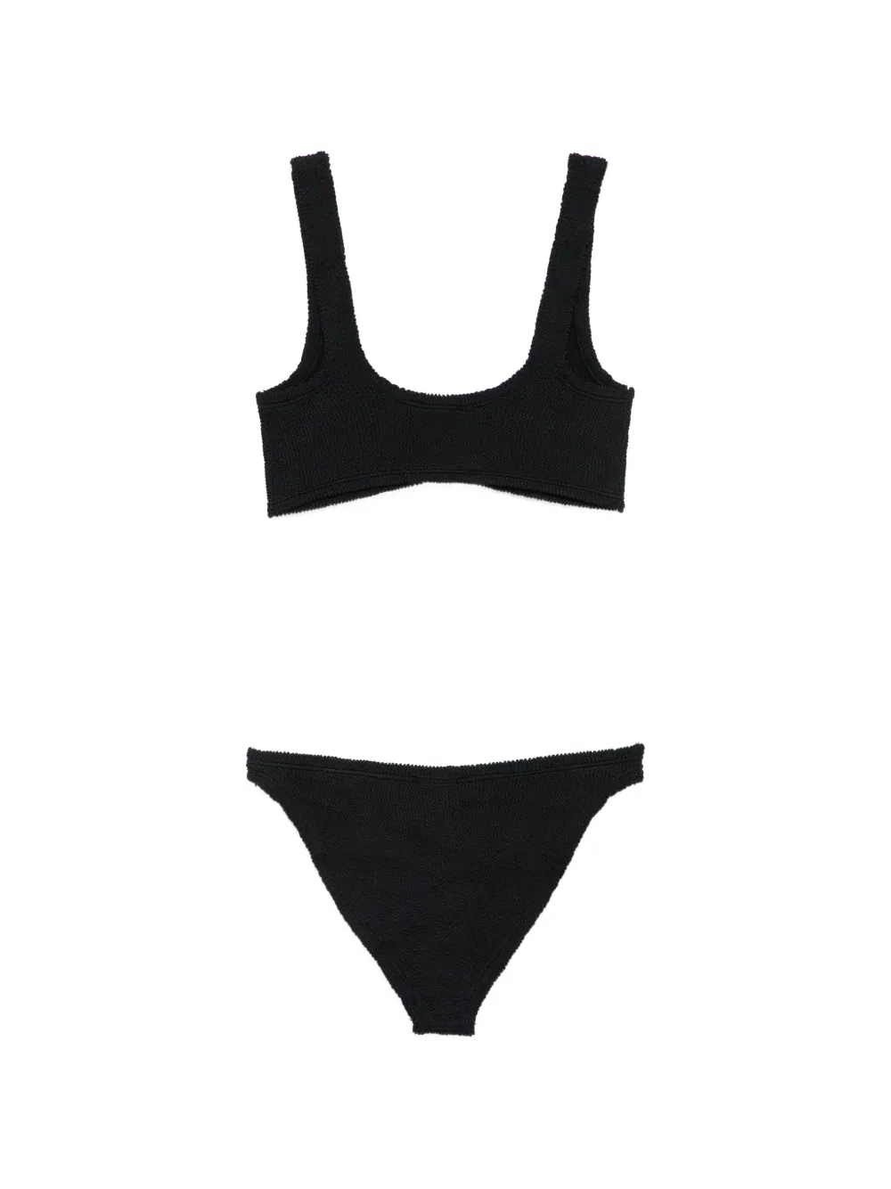 Hunza G Julia bikini met gekreukt effect en ringdetail Zwart