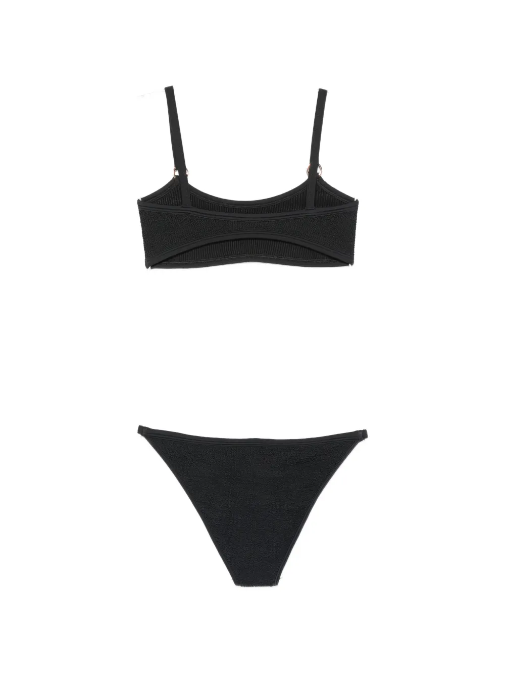 Hunza G Bikini met kreukel-effect en ringdetail Zwart