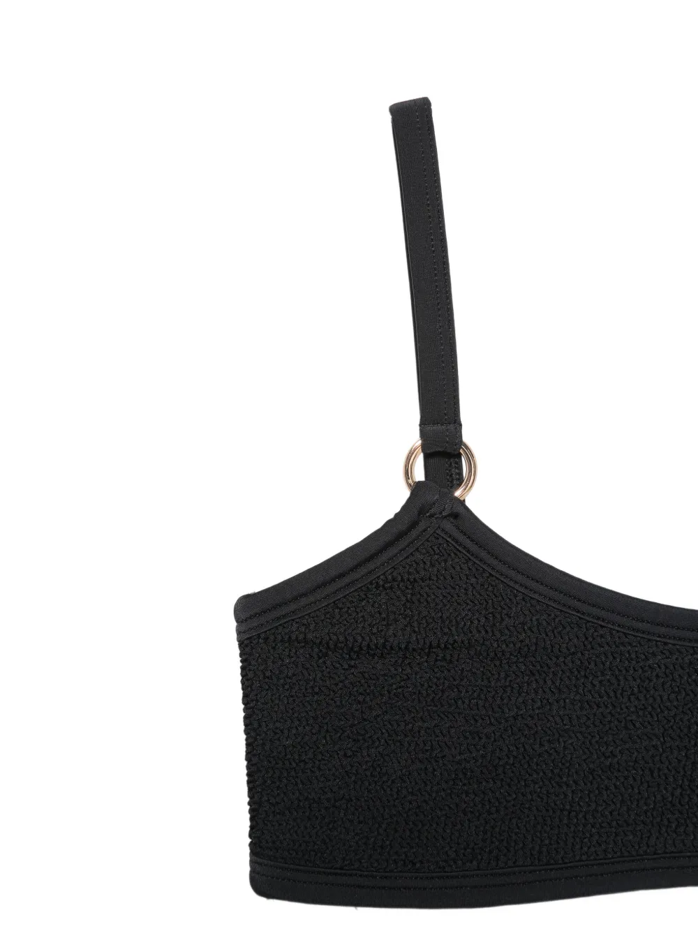 Hunza G Bikini met kreukel-effect en ringdetail Zwart