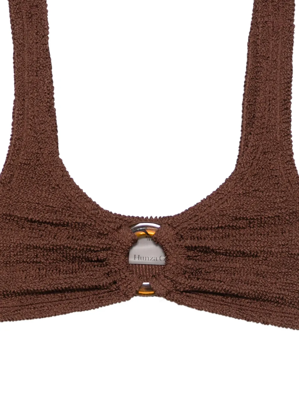 Hunza G Julia bikini met gekreukt effect en ringdetail Bruin
