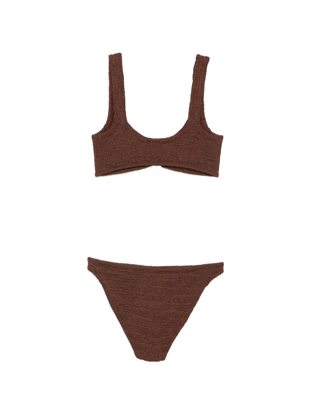 Hunza G Julia bikini met gekreukt effect en ringdetail Bruin