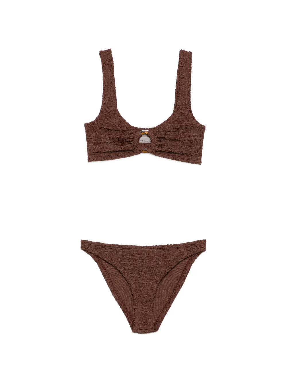 Hunza G Bikini Julia con anello - Marrone