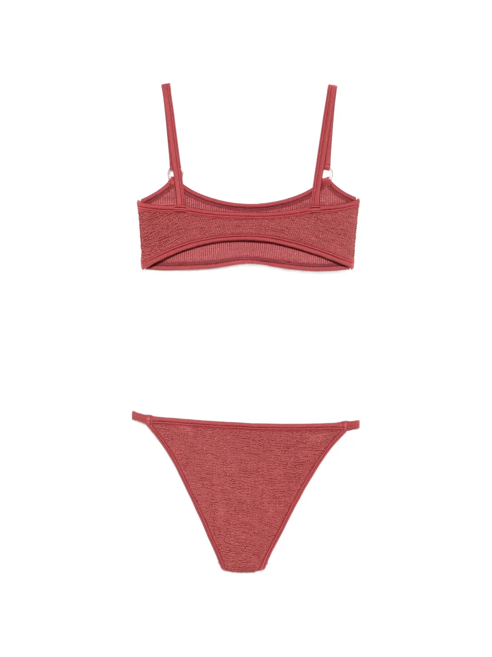 Hunza G Bikini met gekreukte afwerking en ringdetail Roze