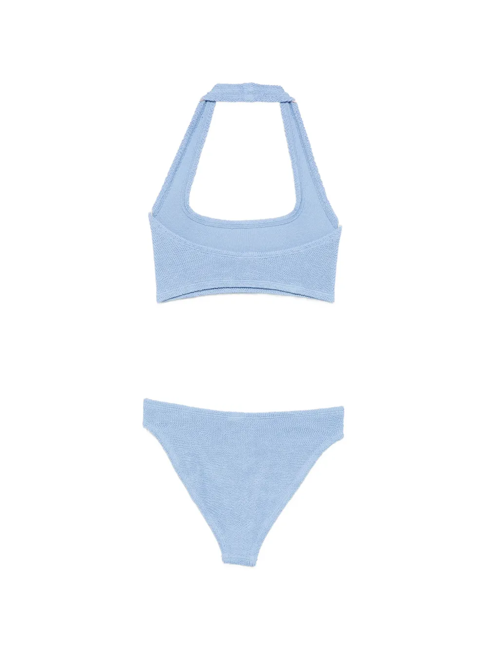 Hunza G Bikini met halternek en gekreukt effect Blauw