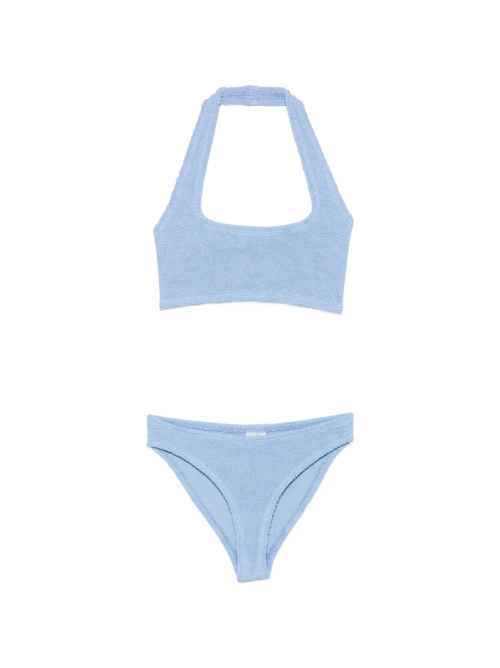 Hunza G crinkle-effect halterneck bikini - Blu
