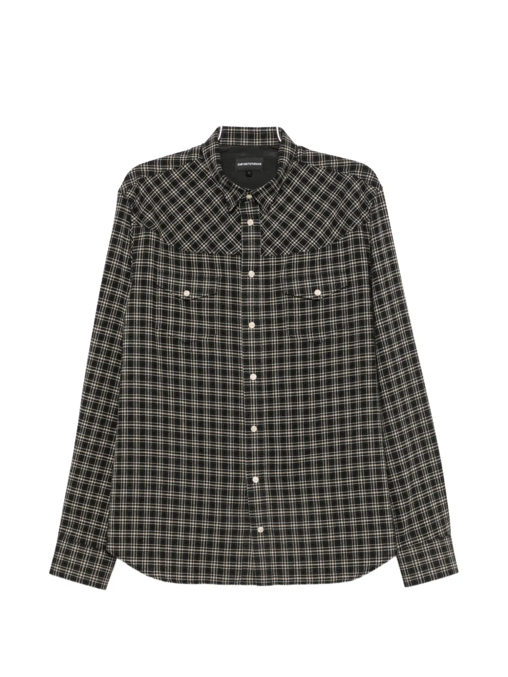 Emporio Armani check-pattern western-yoke shirt - Nero